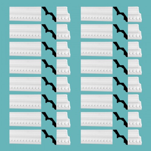 Cornice White Urethane Laurah Ornate Design 16 Pieces Totaling 1264" Length image-2