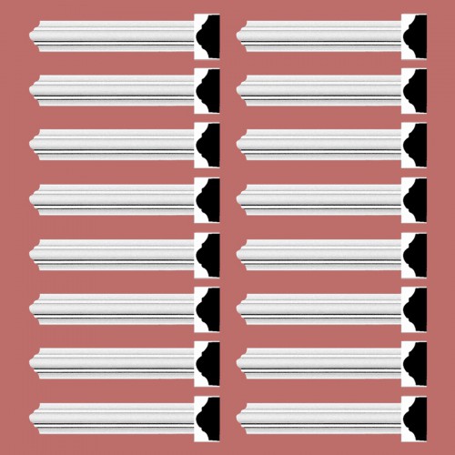 Cornice White Urethane Simple Design 16 Pieces Totaling 1520" Length image-2