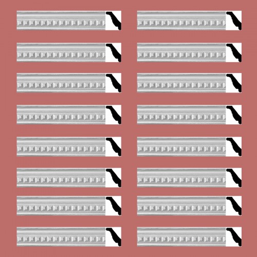 Ornate Cornice White Urethane Amelia Ornate  16 Pieces Totaling 1516" Length image-2