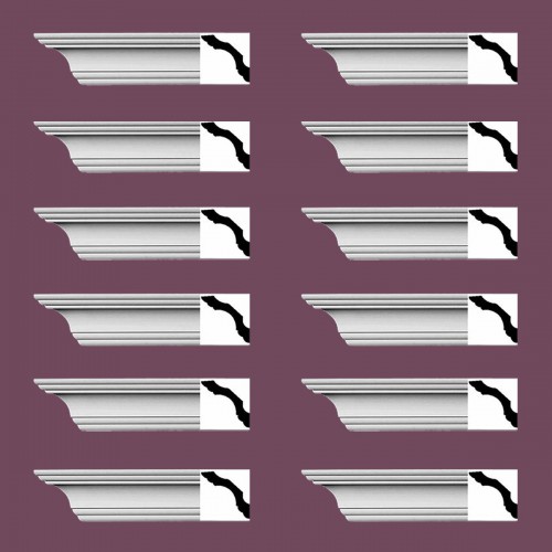 Simple Cornice White Urethane Northbridge Design 12 Pieces Totaling 1152" Length image-2