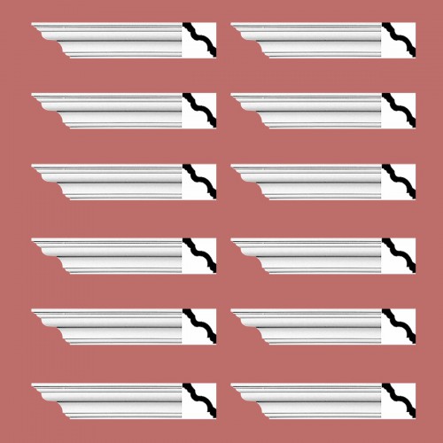 Cornice White Urethane Hopewell Simple Design 12 Pieces Totaling 1152" Length image-2
