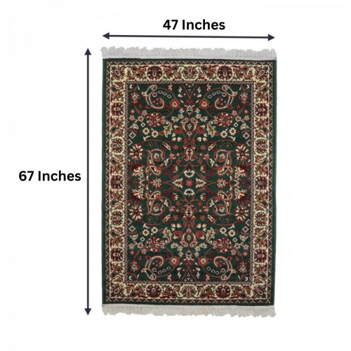 Area Rug Rectangular 5 Feet 7 Inches x  3 Feet 11 Inches Green Polypropylene image-10