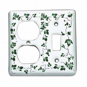 Switch Plate White Porcelain Ivy Toggle/Outlet Switch 