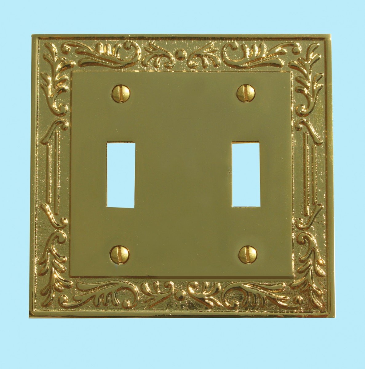Victorian Switch Plate Double Toggle PVD Solid Brass