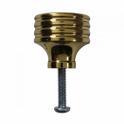 Cabinet Knobs Bright Solid Brass Drum Knob 1" image-5