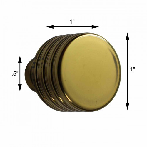 Cabinet Knobs Bright Solid Brass Drum Knob 1" image-9
