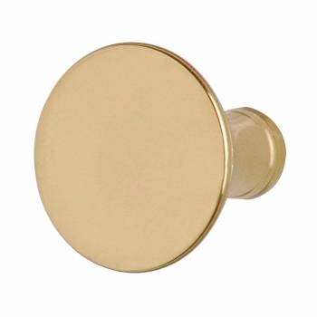 Cabinet Knob Bright Solid Brass Pedestal 1 1/4" 