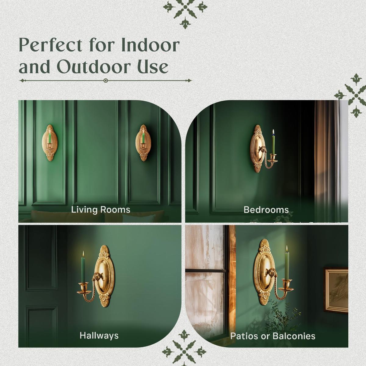 Victorian Vintage Brass Wall Sconce Candle Holder image-6