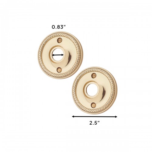 Brass Victorian Door Knob Rosettes Backplate Roped Design Cabinet Knob BackPlate image-8