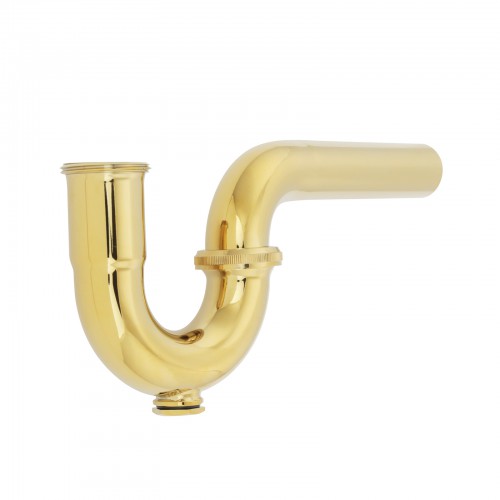 Titanium plated Brass Finish Stainless Steel P Trap 1 1/4" W/ Clean Out image-3