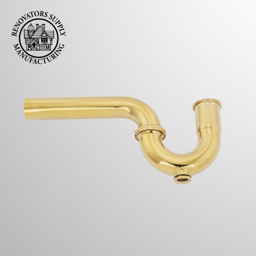 Titanium plated Brass Finish Stainless Steel P Trap 1 1/4" W/ Clean Out image-2