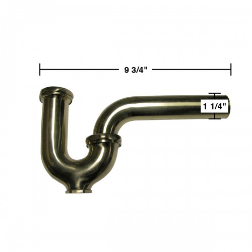 Titanium plated Brass Finish Stainless Steel P Trap 1 1/4" W/ Clean Out image-8