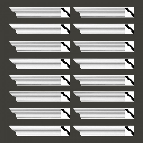 Cornice White Urethane Marblehead Simple Design 16 Pieces Totaling 1504" Length image-2