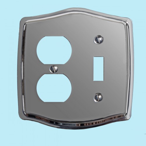 Wall Mount Switchplate Chrome Finish Toggle/Outlet Switchplate image-2